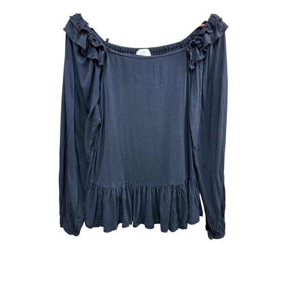 LOFT Tops - Loft Smocked Black Peasant Top XL